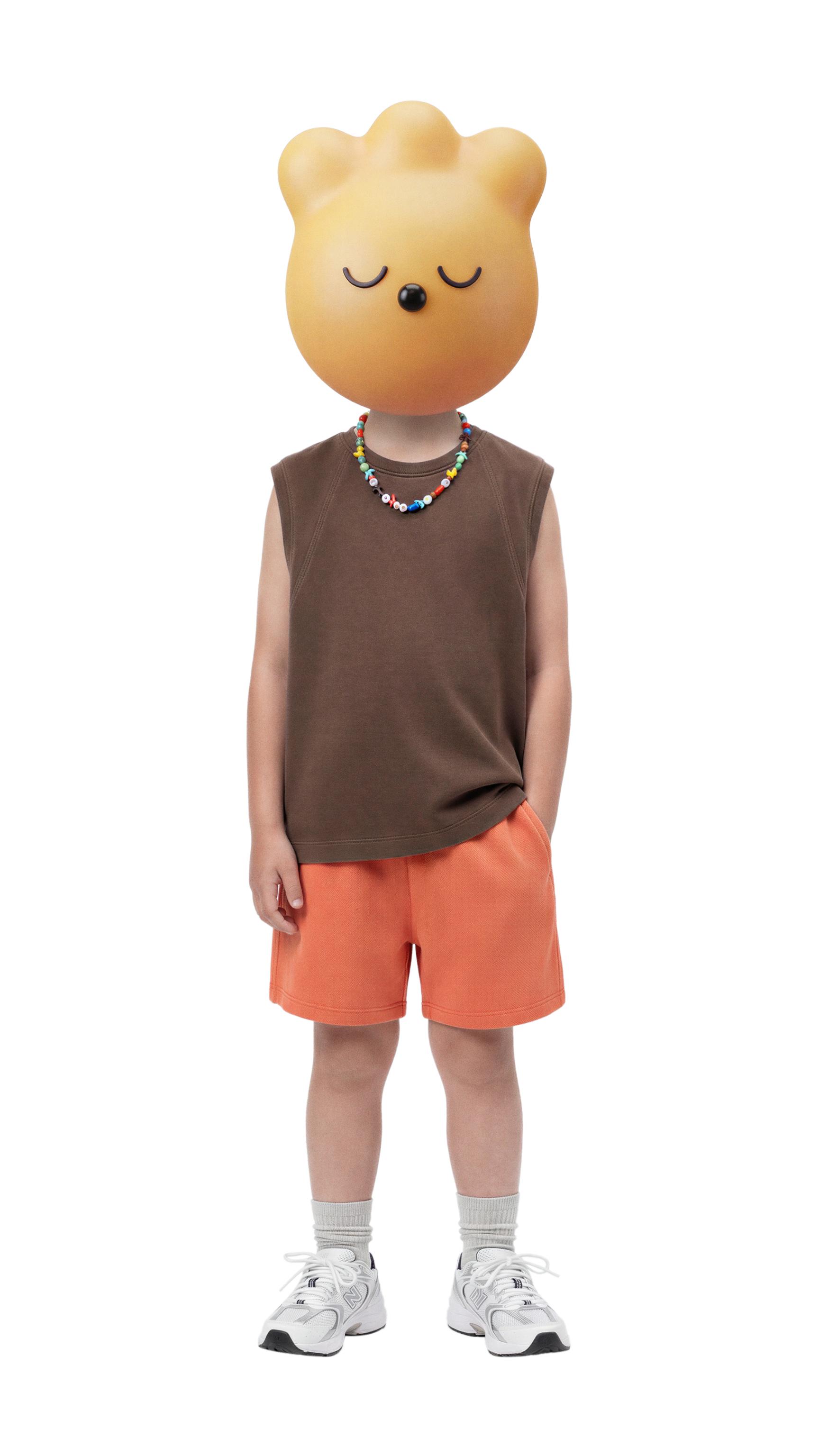 PLAIN PIQUÉ SHORTS — Orange