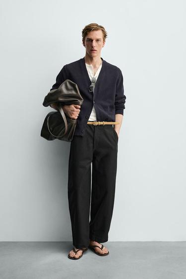 Zara BALLOON FIT PANTS - Black