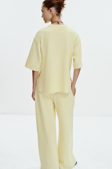 PANTALON INTERLOCK - Citron vert clair de Zara - Image 4