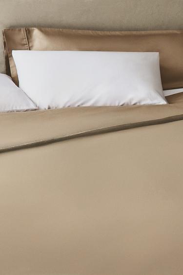 SATEEN DUVET COVER (500 THREAD COUNT) - Taupe grey by Zara