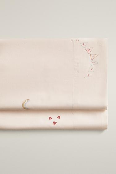 Zara KIDS' UNICORN FLAT SHEET - Light pink