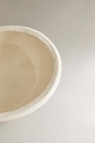 CHAIN EARTHENWARE BOWL - White by Zara - Image 2
