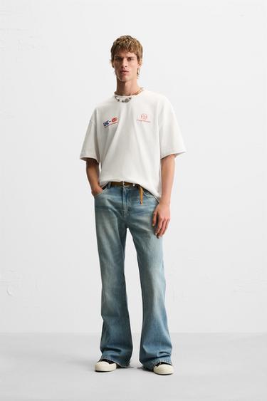 COMBINED PRINT T-SHIRT - Oyster-white by Zara - Image 0