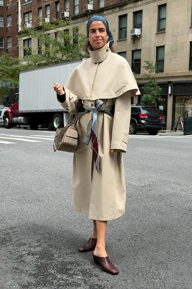 TRENCH-CAPE ZW COLLECTION - Beige de Zara