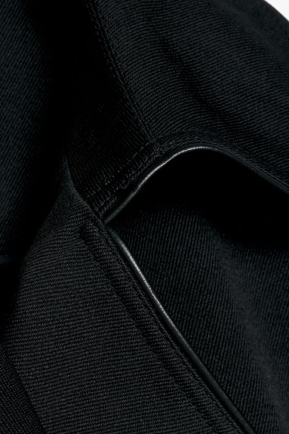 TRENCH CROISÉ MÉLANGE DE LAINE LISERÉS COMBINÉS ZW COLLECTION - Noir de Zara - Image 2