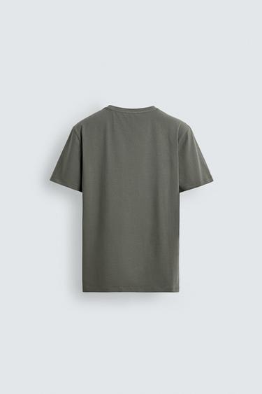 BASIC SLIM FIT T-SHIRT /01 - Greenish by Zara - Image 7