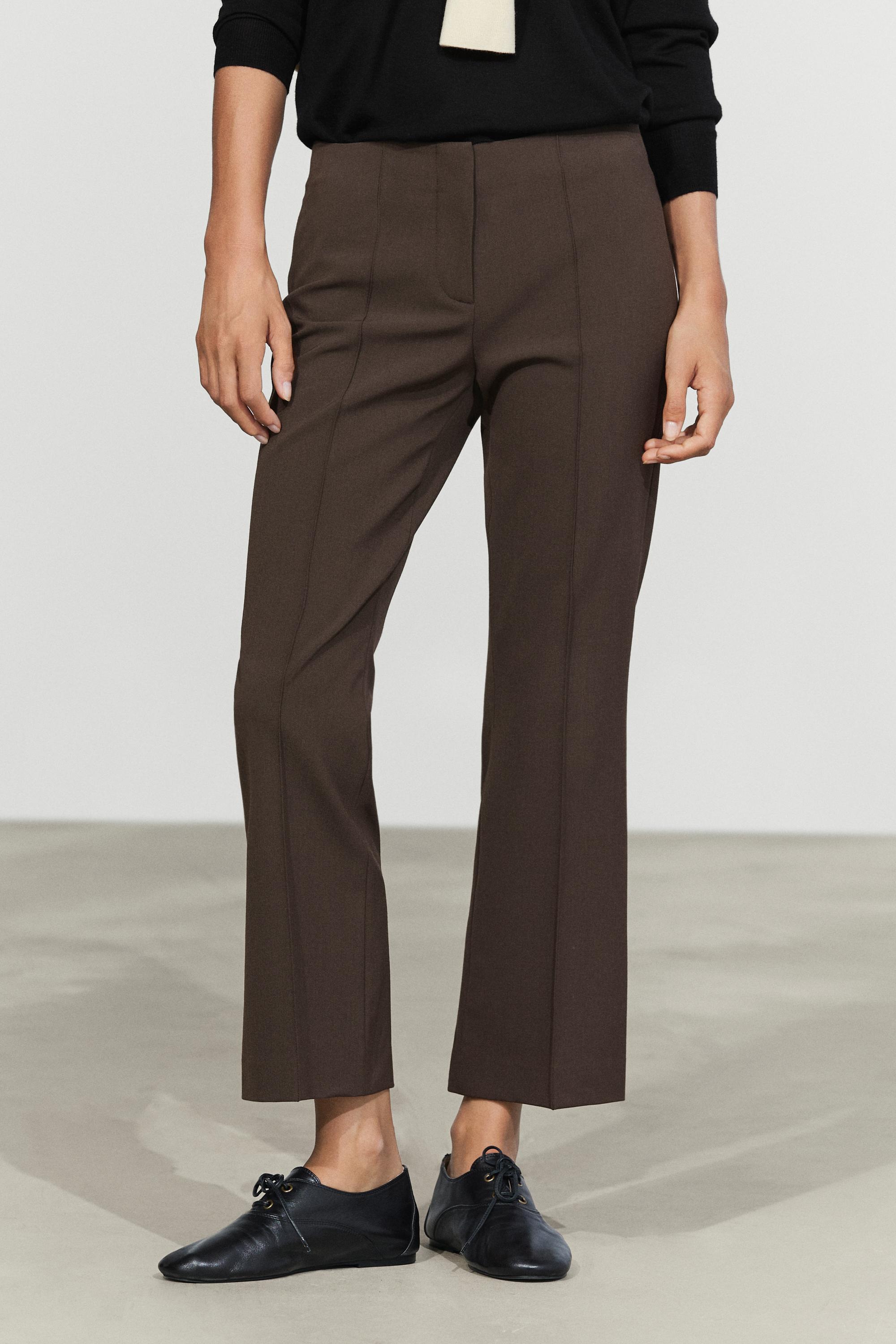 Wool-blend kick flare pants