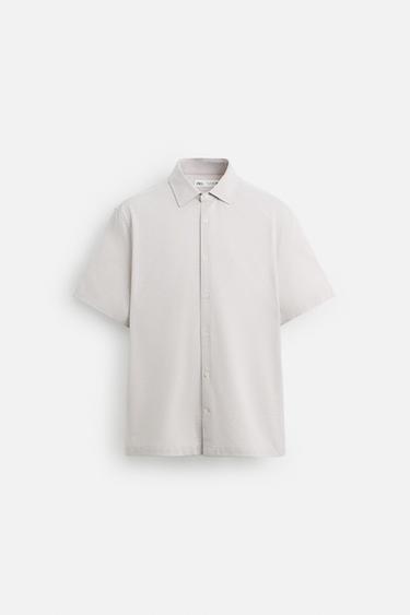 CAMISA REGULAR FIT SOFT - Beige claro de Zara