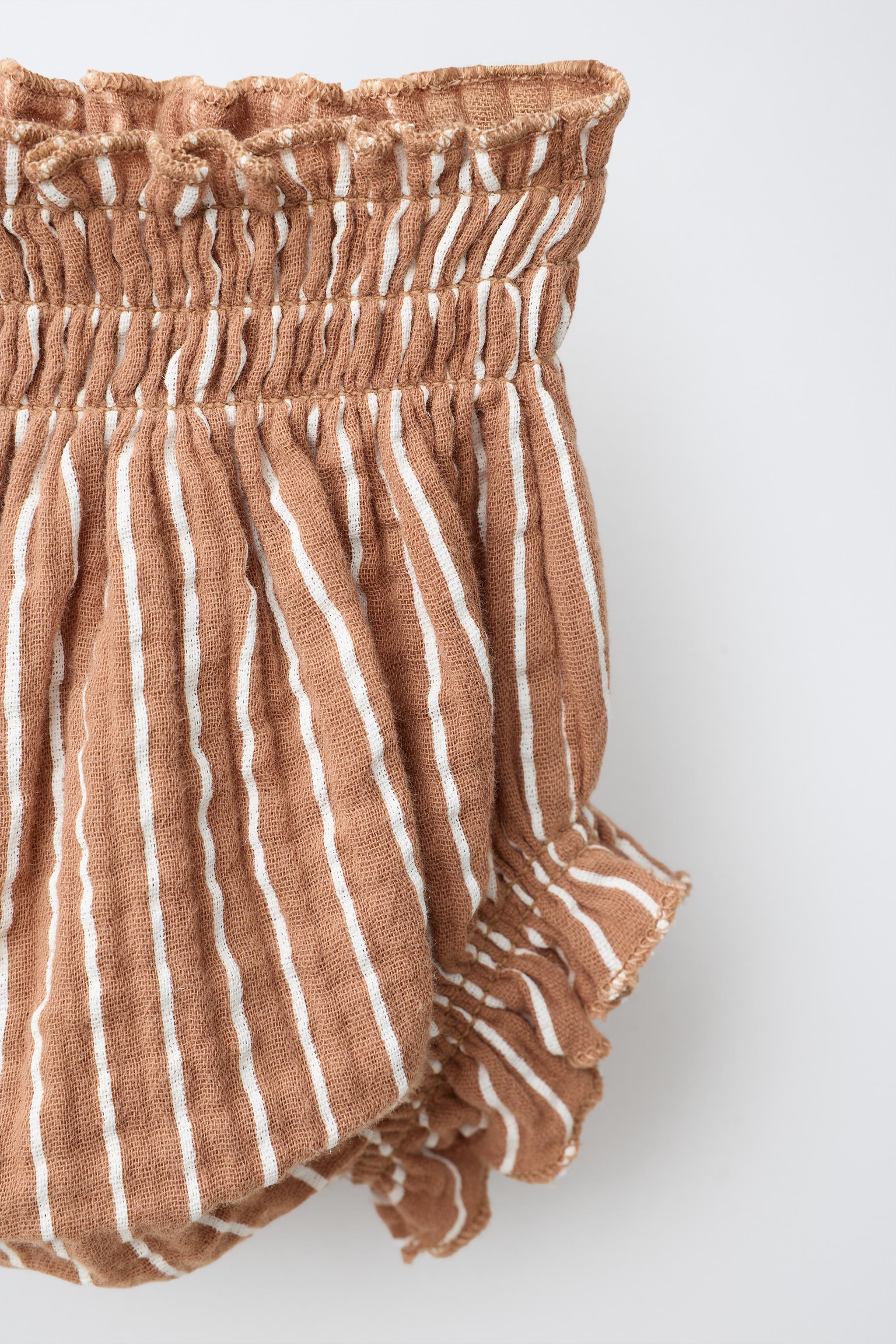 Детские шорты Zara STRIPED TEXTURED BOTTOMS — фото 4
