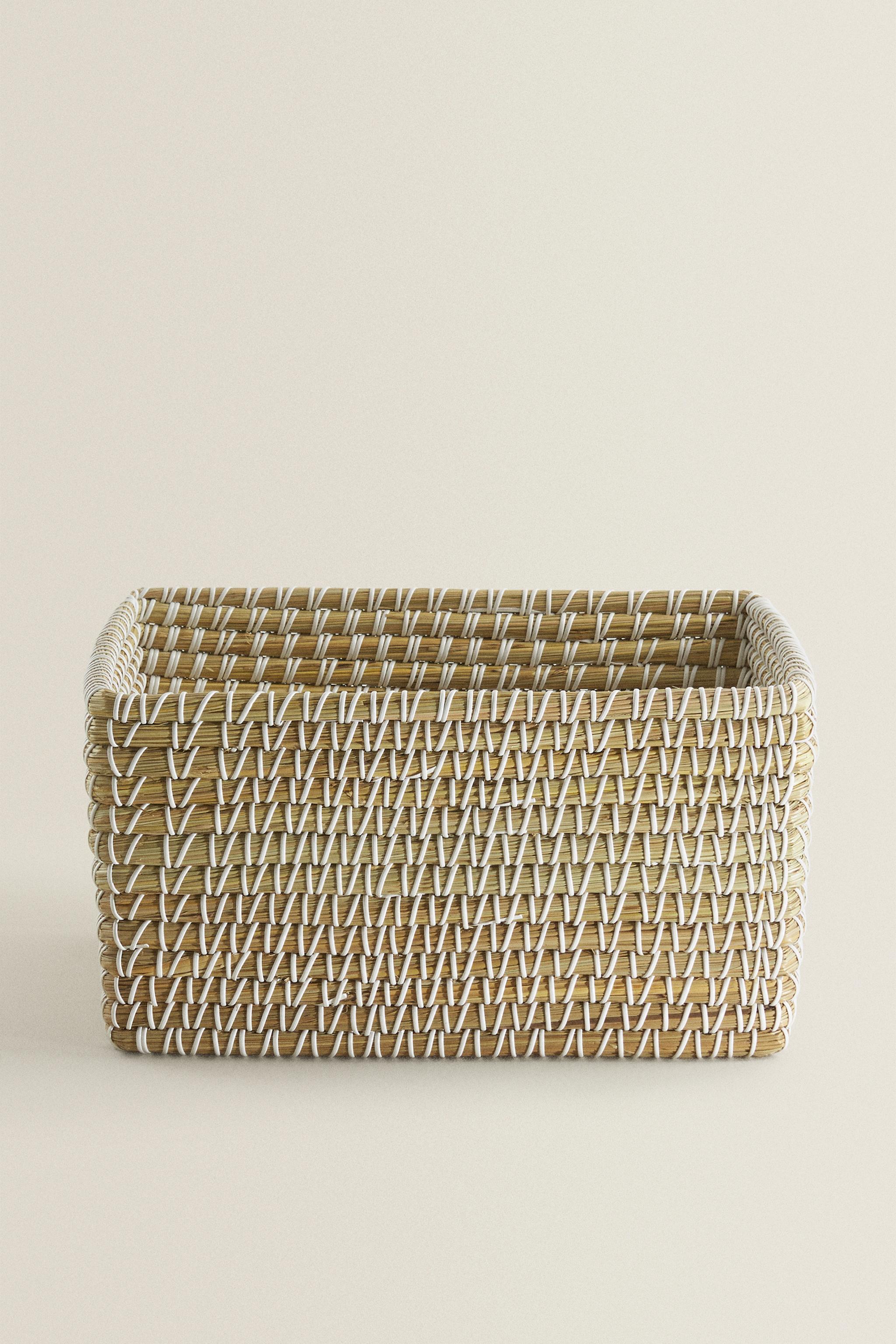 CONTRASTING RECTANGULAR BASKET — Multicolored
