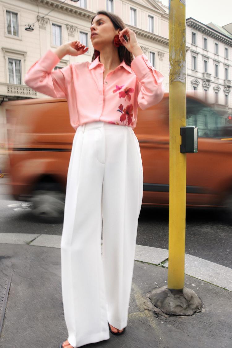 Blouse Zara Blusas Satinadas Blusa Floral Zara BLUSA SATINADA