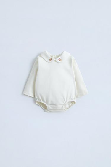 BODY COM URSINHOS BORDADOS - Branco-marfim da Zara - Imagem 0