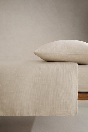 CHILDREN’S MUSLIN MOON FITTED SHEET - Taupe grey by Zara - Image 2
