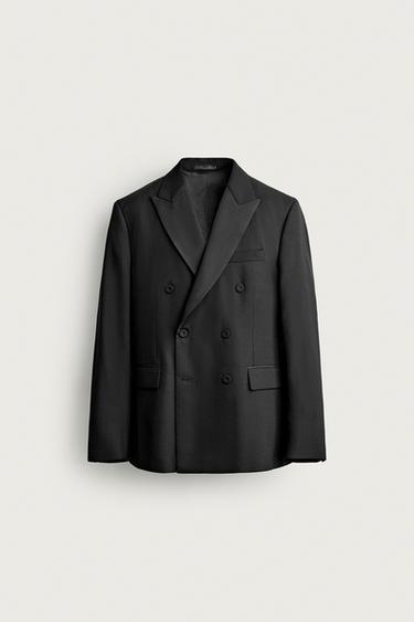 AMERICANA ENCREUADA D'ESTIL ESMÒQUING - Negre de Zara