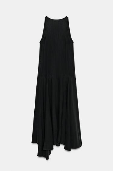 ROBE MI-LONGUE EN LYOCELL - Noir de Zara - Image 5