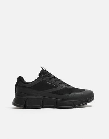 Zara MONOCHROME TECHNICAL SNEAKER - Black
