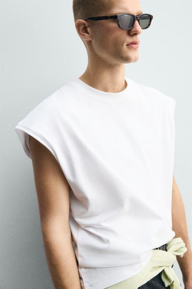 RELAXED FIT SLOGAN TANK TOP - White by Zara - Image 4