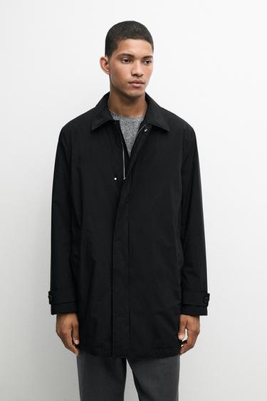 Trench tejido técnico - Negro de Zara