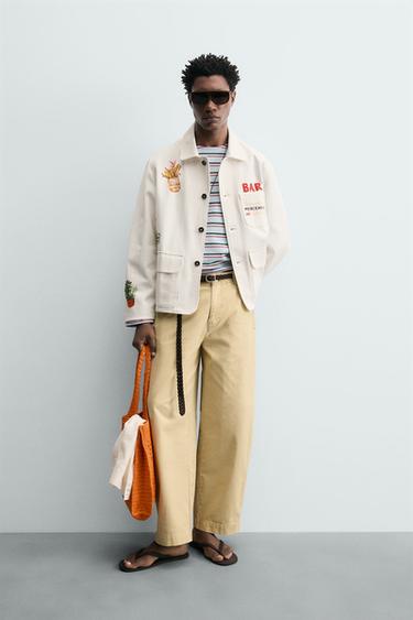 GRAPHIC PRINT RELAXED FIT OVERSHIRT - Ecru by Zara - Image 0