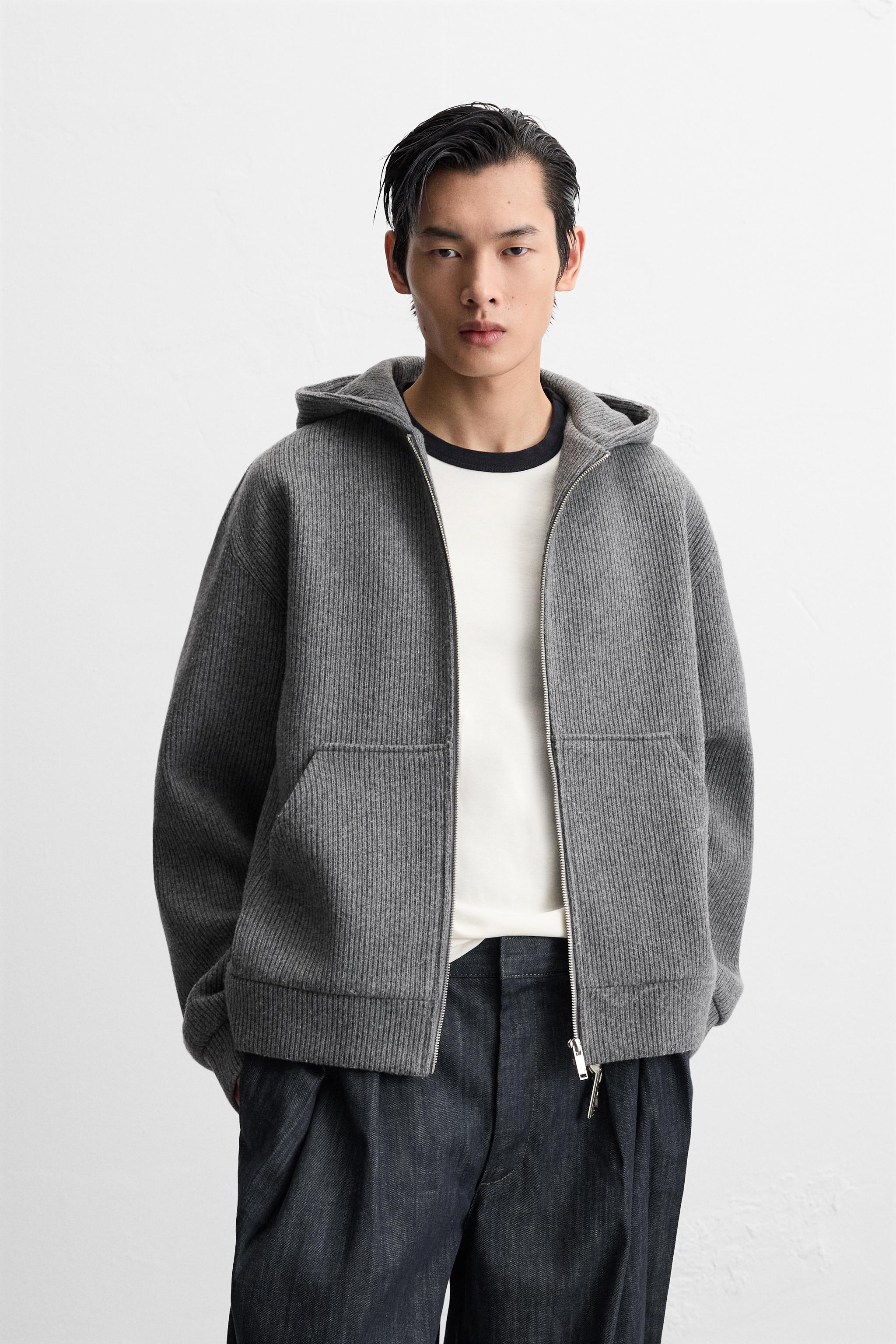 BRUSHED ZIP-UP HOODIE - Grey | ZARA Australia