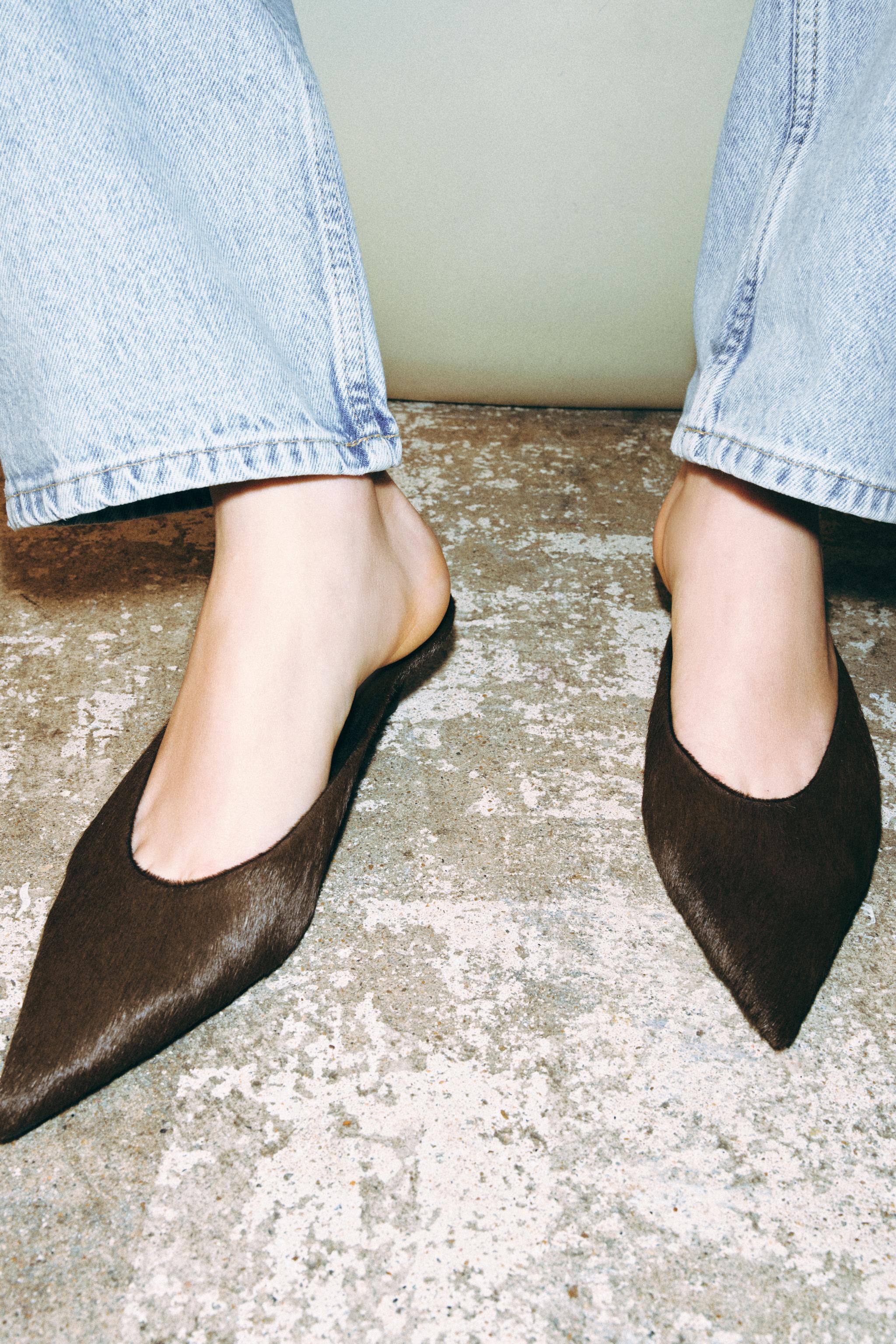 LEATHER WEDGE MULES