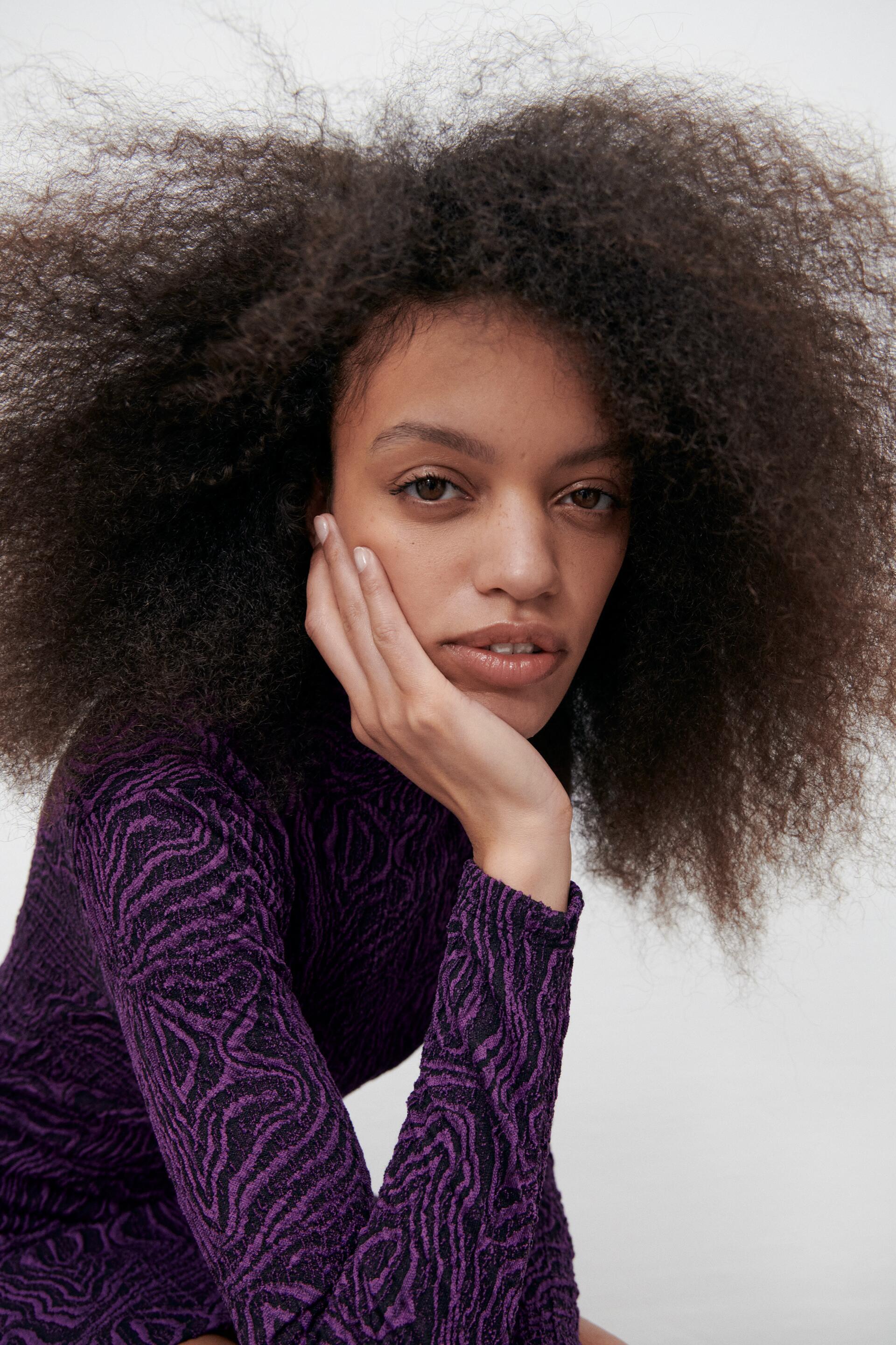 JACQUARD DRESS - Purples | ZARA Turkey JACQUARD DRESS - Purples | ZARA Turkey