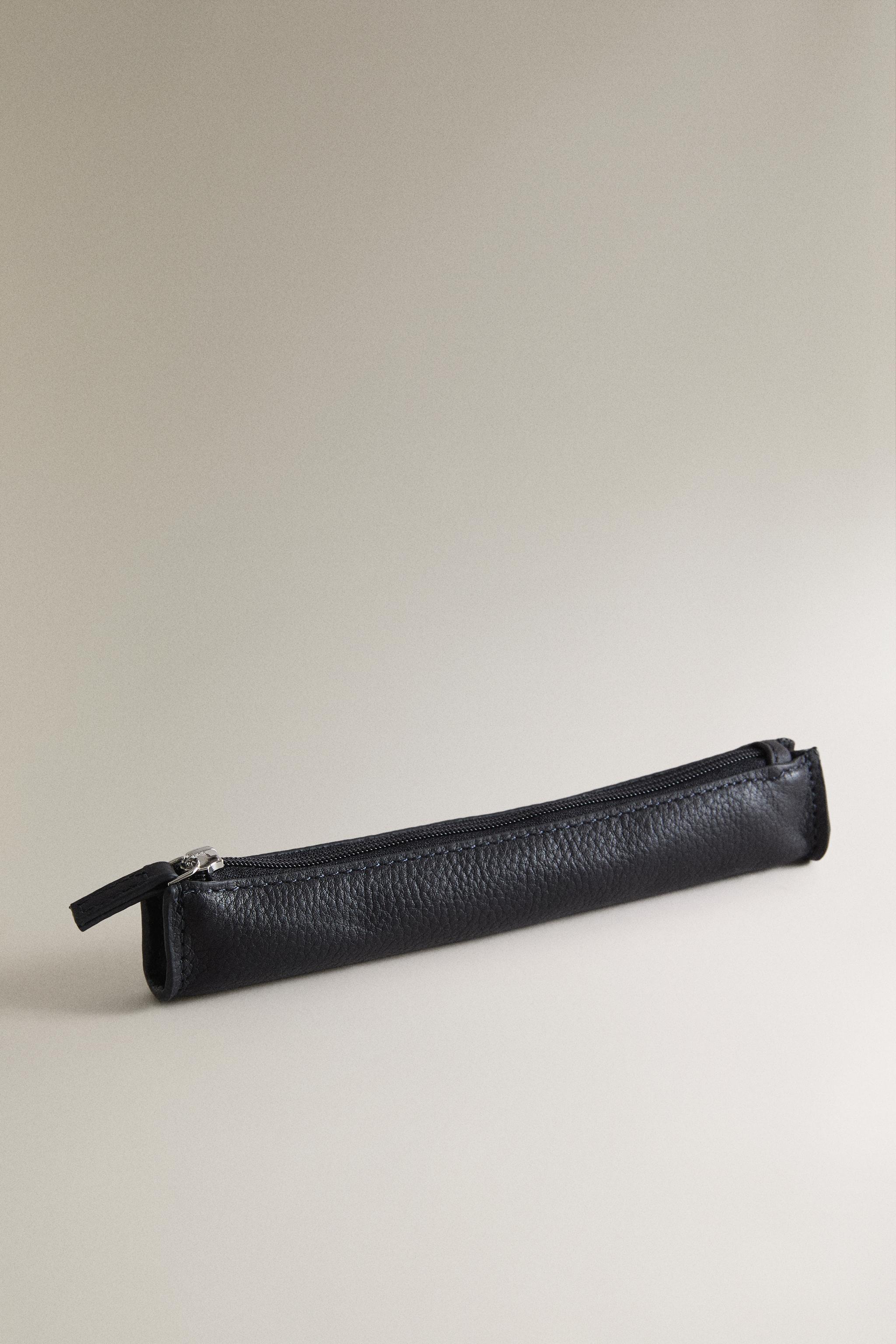 BLUE LEATHER MINI CASE — Blue