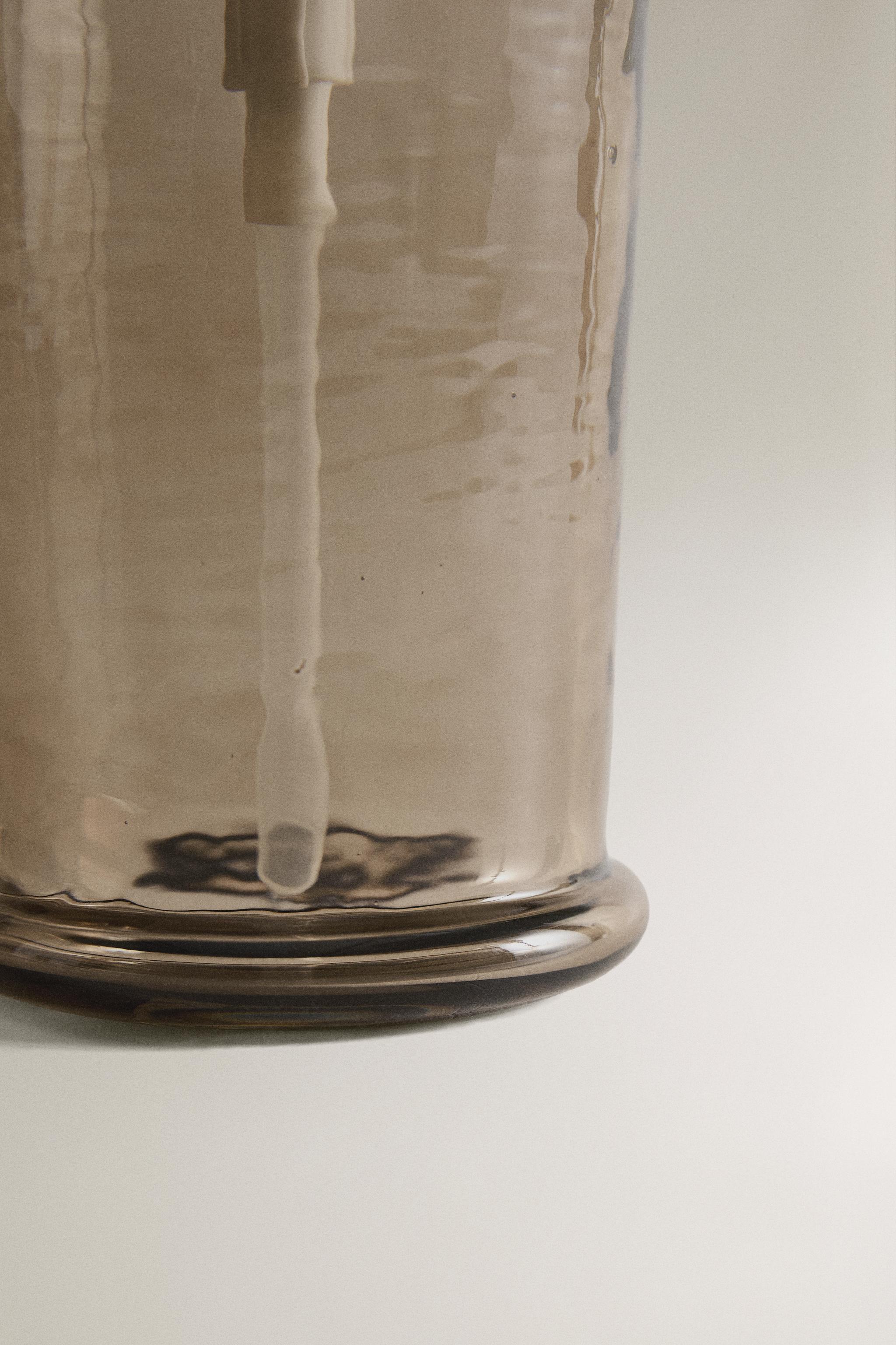 SMOKED TEXTURED GLASS SOAP DISPENSER
