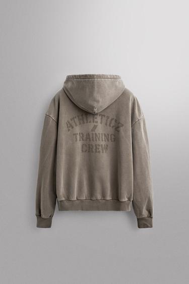 FADED RELAXED FIT TRAINING HOODIE - Light brown by Zara