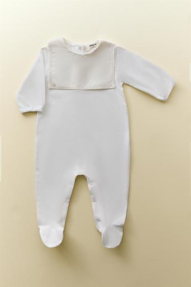 CHILDREN'S ROMPER WITH BIB COLLAR - Oyster-white by Zara - Image 5