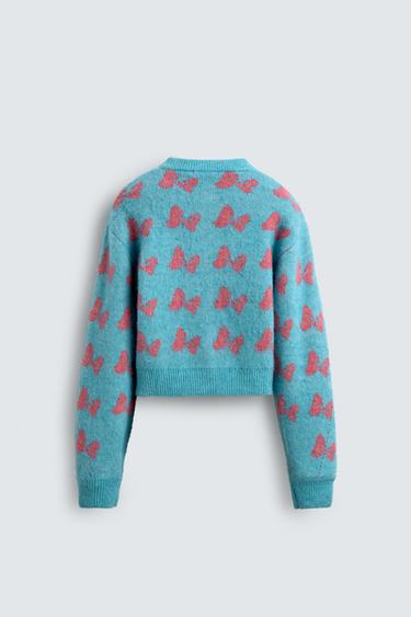 CARDIGAN INTARSIA NŒUDS HARRY LAMBERT FOR ZARA X DISNEY - Bleu clair de Zara - Image 2
