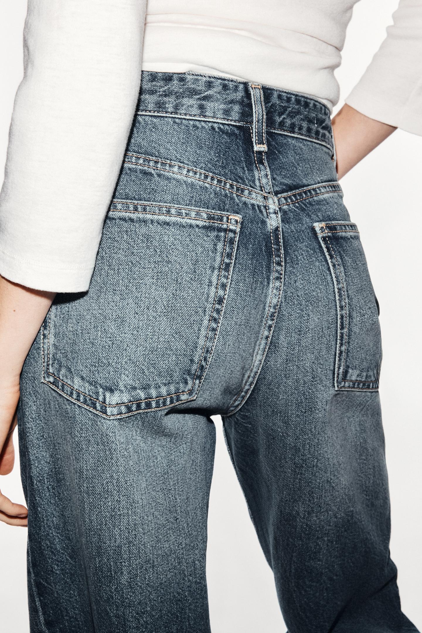 Женские джинсы Zara Trf High-Rise Wide Leg, цвет: Синий — фото 6