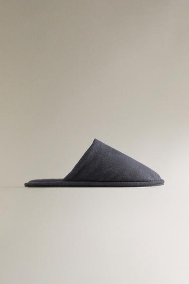 MULE-HJEMMESKO I RAMIE - Marineblå fra Zara - Billede 0