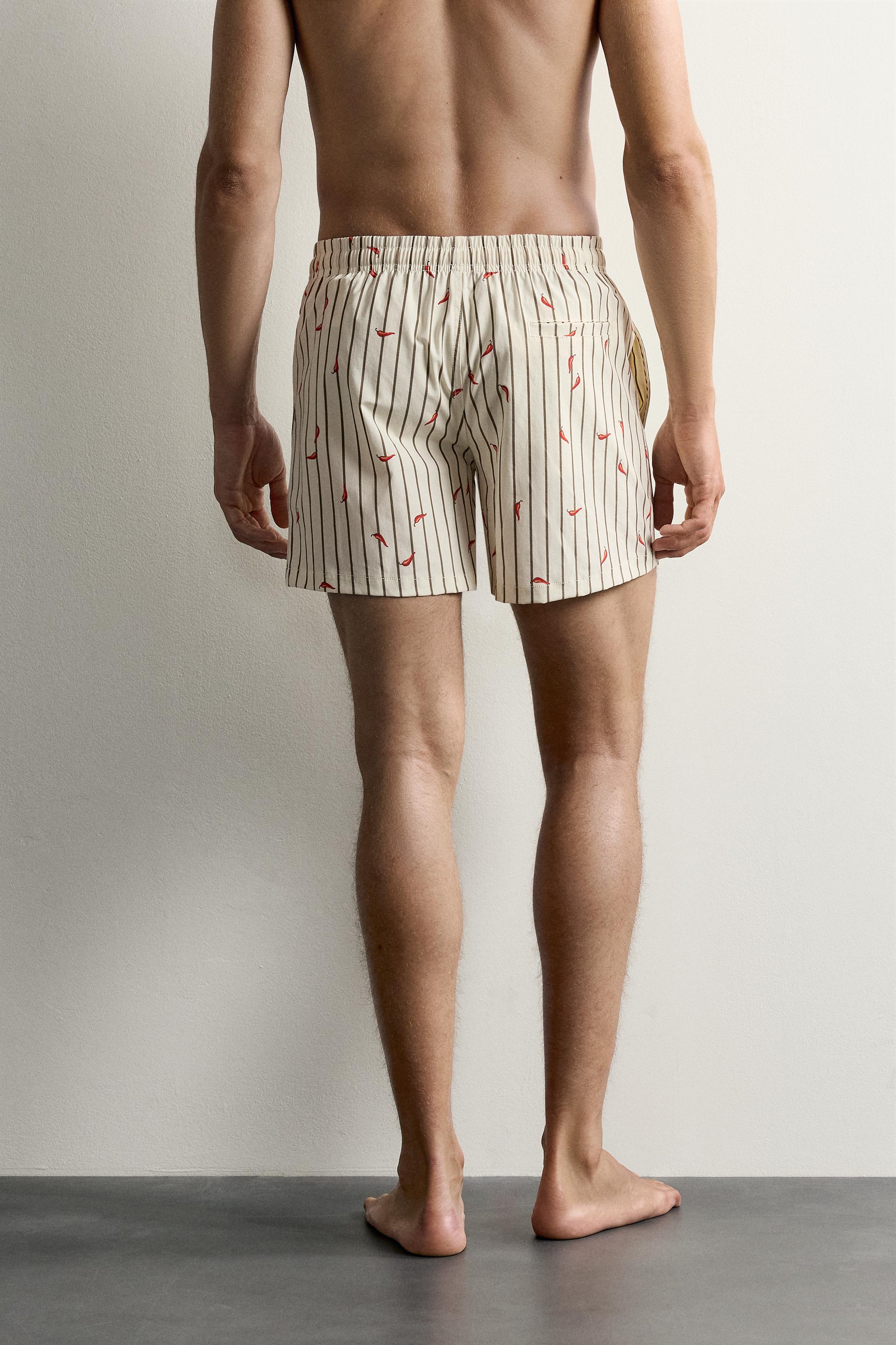 CHILI STRIPE MID-LENGTH SWIMSUIT