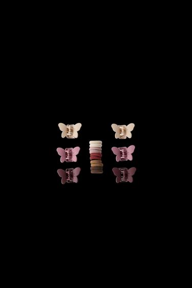 BUTTERFLY HAIR CLIP AND HAIRBAND BOX SET - Tans by Zara - Image 0