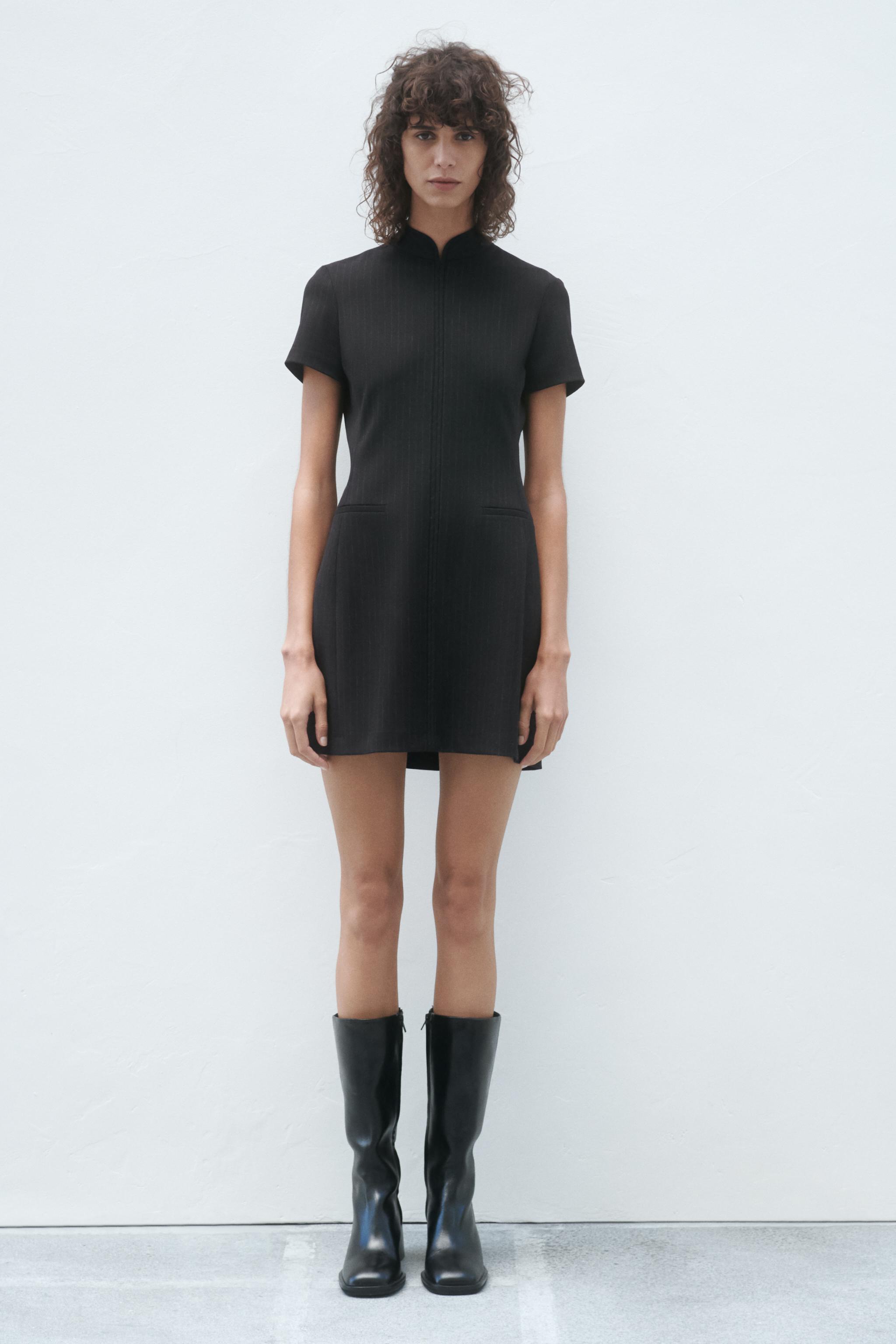 Zara black best sale dress with belt