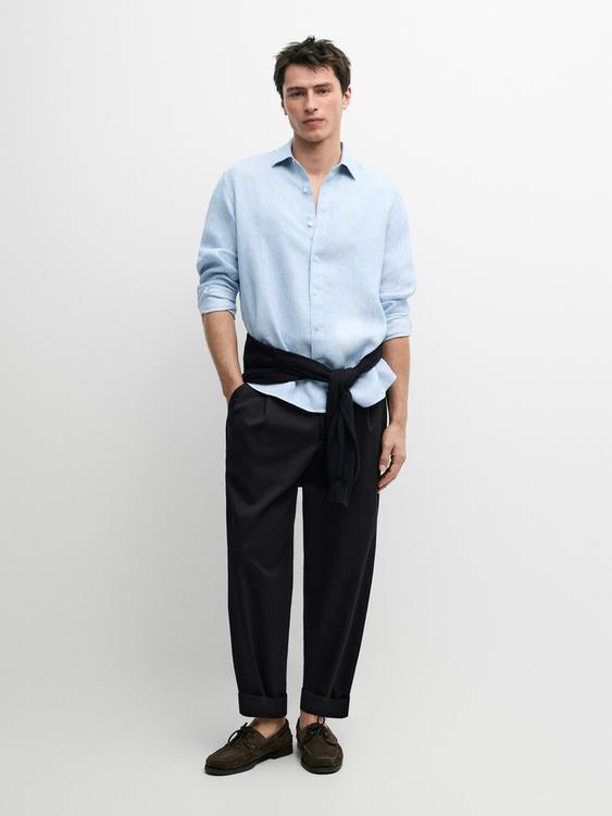 100% linen regular fit shirt from Zara - $130