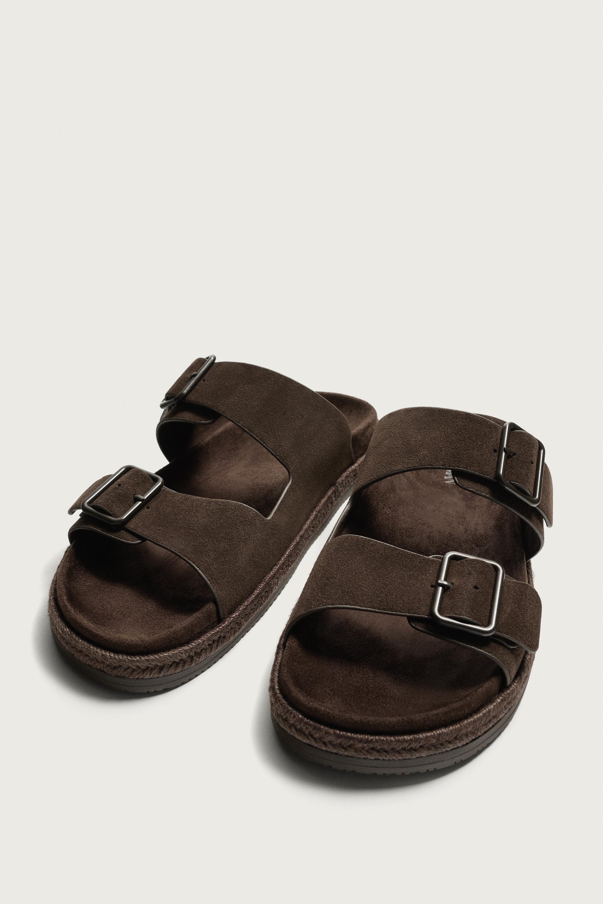 Детские сандалии Zara DOUBLE STRAP LEATHER SANDALS — фото 5