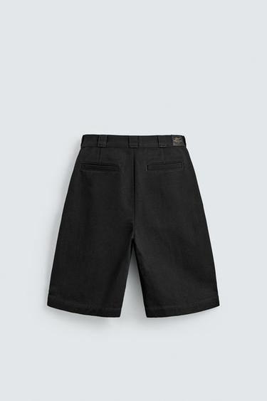 RELAXED FIT PLEATED BERMUDA SHORTS - Black by Zara - Image 6