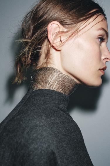 METAL MESH CHOKER NECKLACE - Silver by Zara