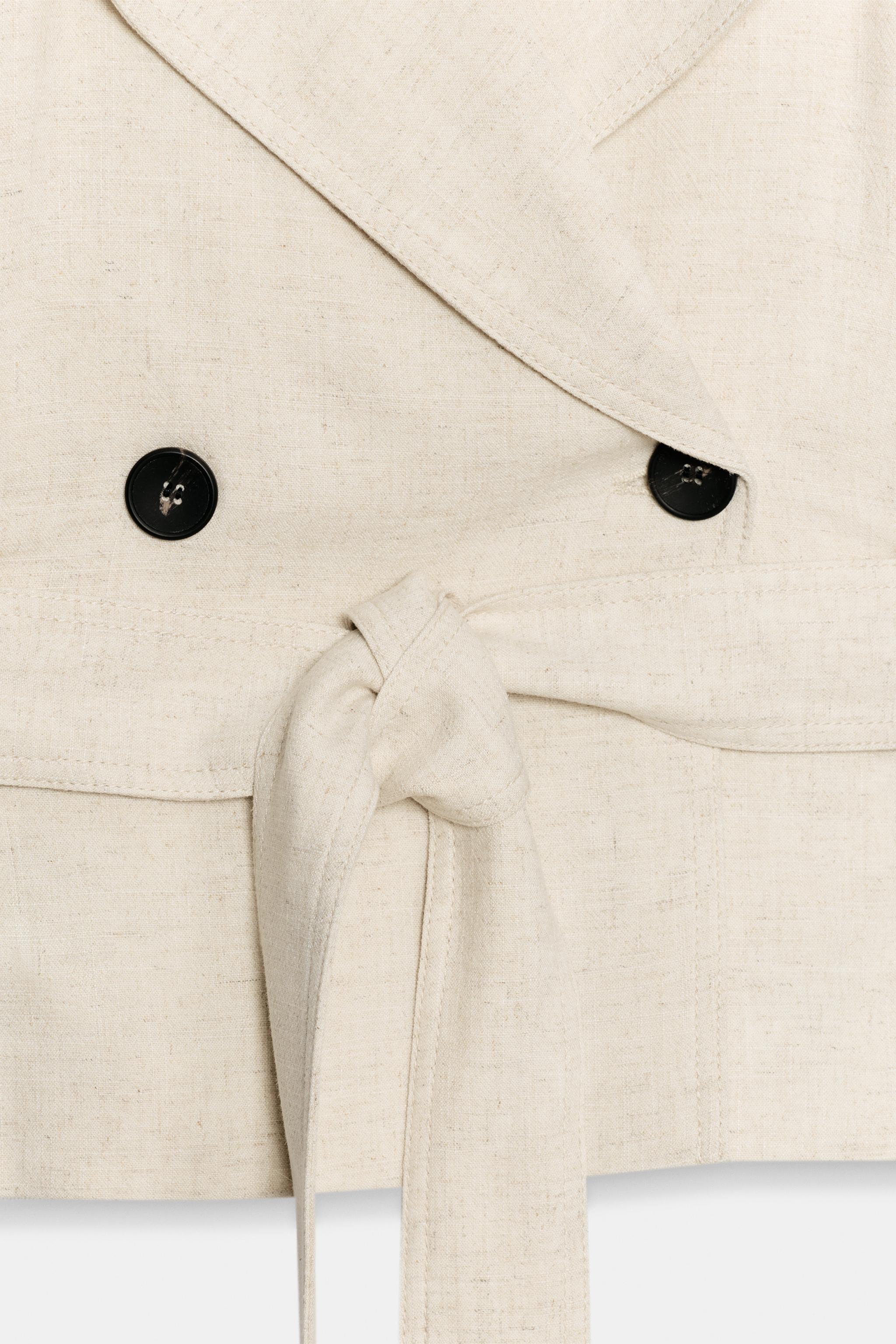 GILET CROISÉ AVEC CEINTURE EN LIN