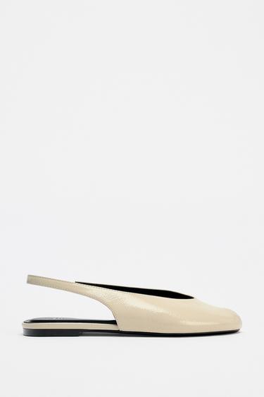 OPEN-TOE SLINGBACK SHOES - white by Zara