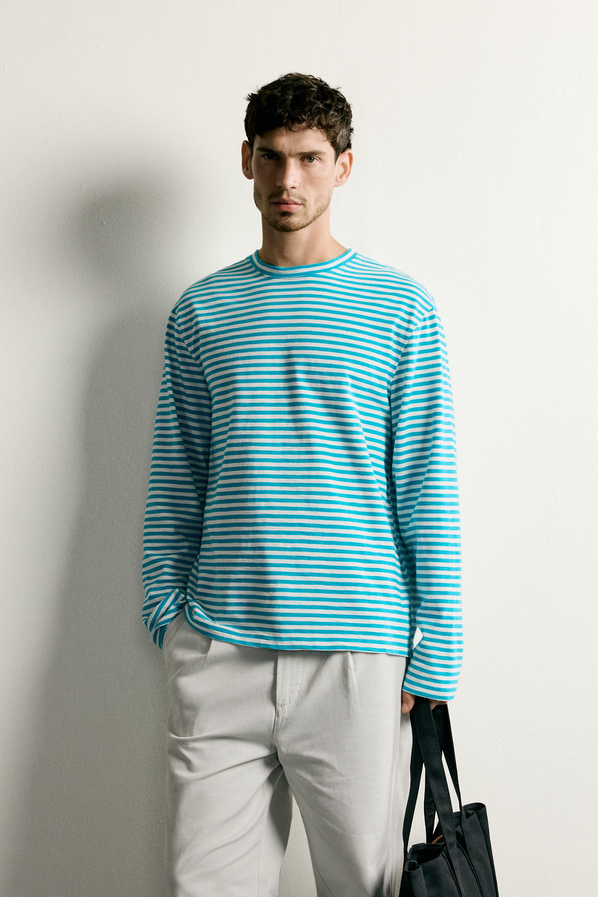 SLUB STRIPED JACQUARD REGULAR FIT T-SHIRT