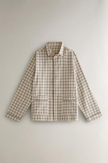 ENSEMBLE PYJAMA COTON CARREAUX NOËL - Écru de Zara - Image 1