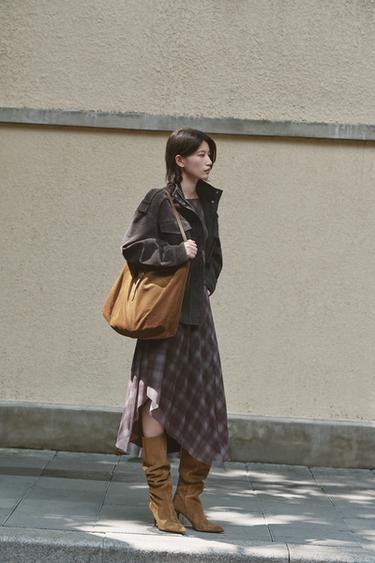 CORDUROY-EFFECT TOTE BAG - Brown by Zara
