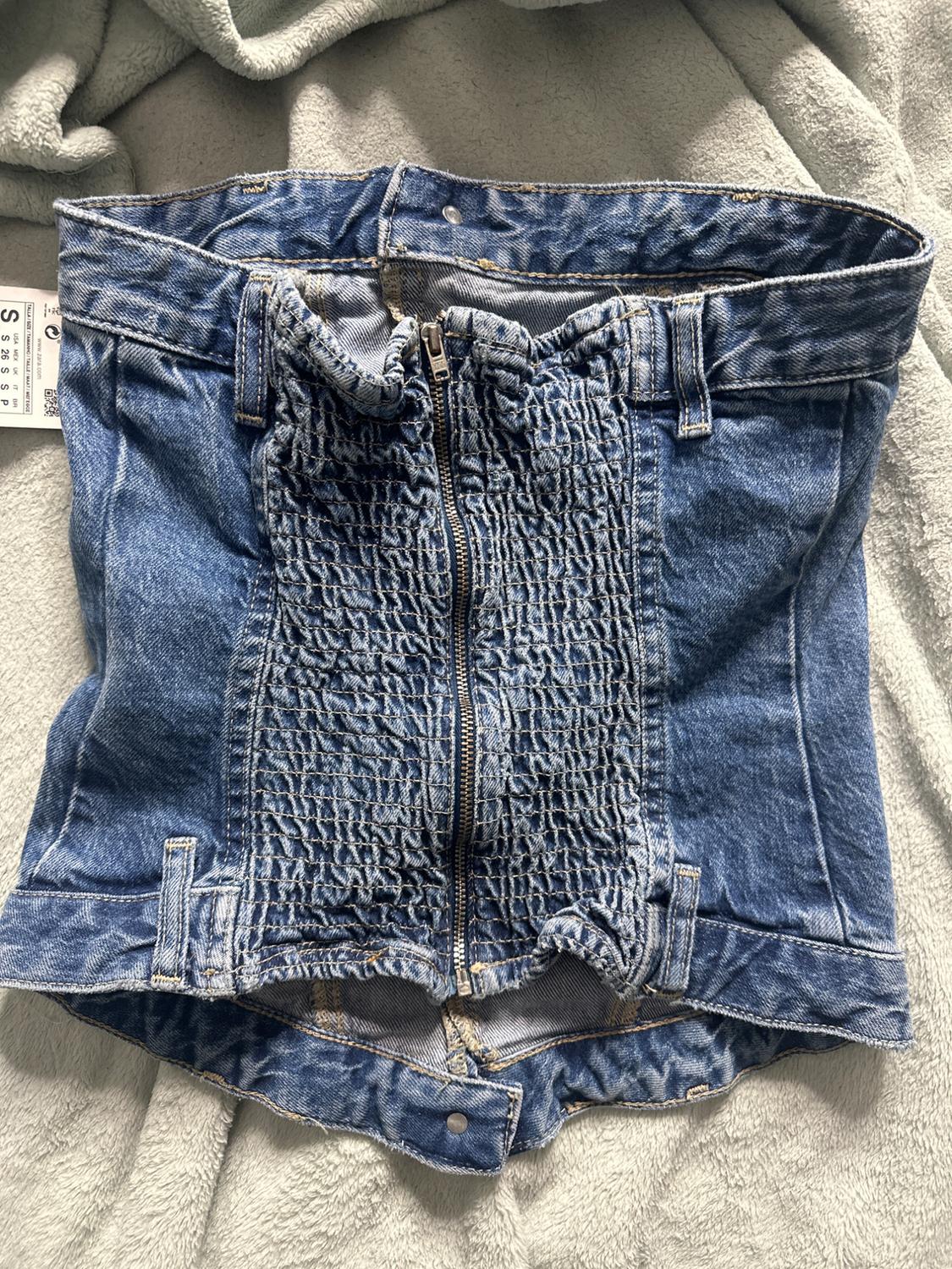 CORSET STYLE DENIM TOP TRF - Image 2