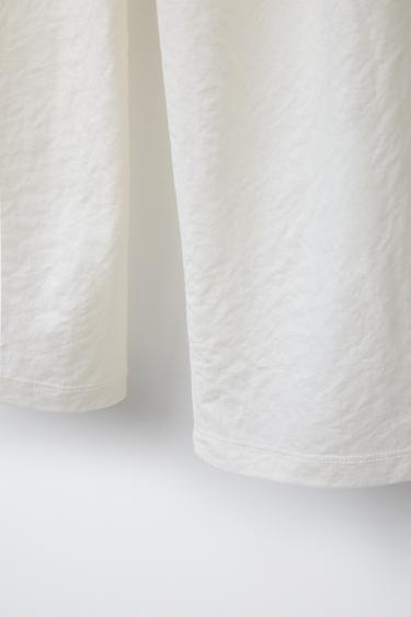 PANTALON FLUIDE À JAMBES LARGES - Écru de Zara - Image 3