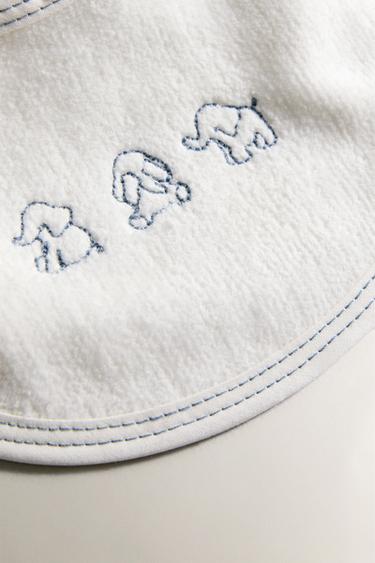 CHILDREN'S VELOUR ELEPHANT BIB - Oyster-white by Zara - Image 2