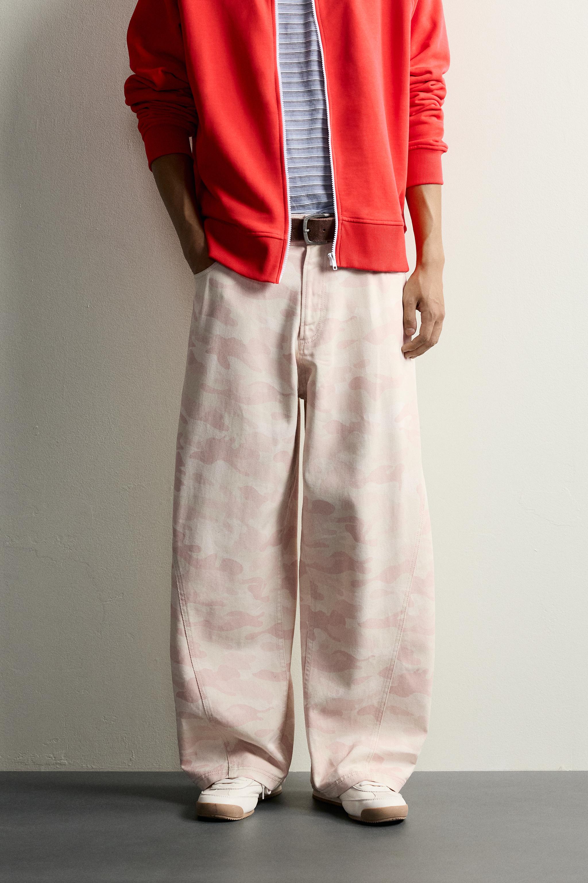 Мужские брюки Zara ABSTRACT PRINT BALLOON FIT PANTS — фото 2