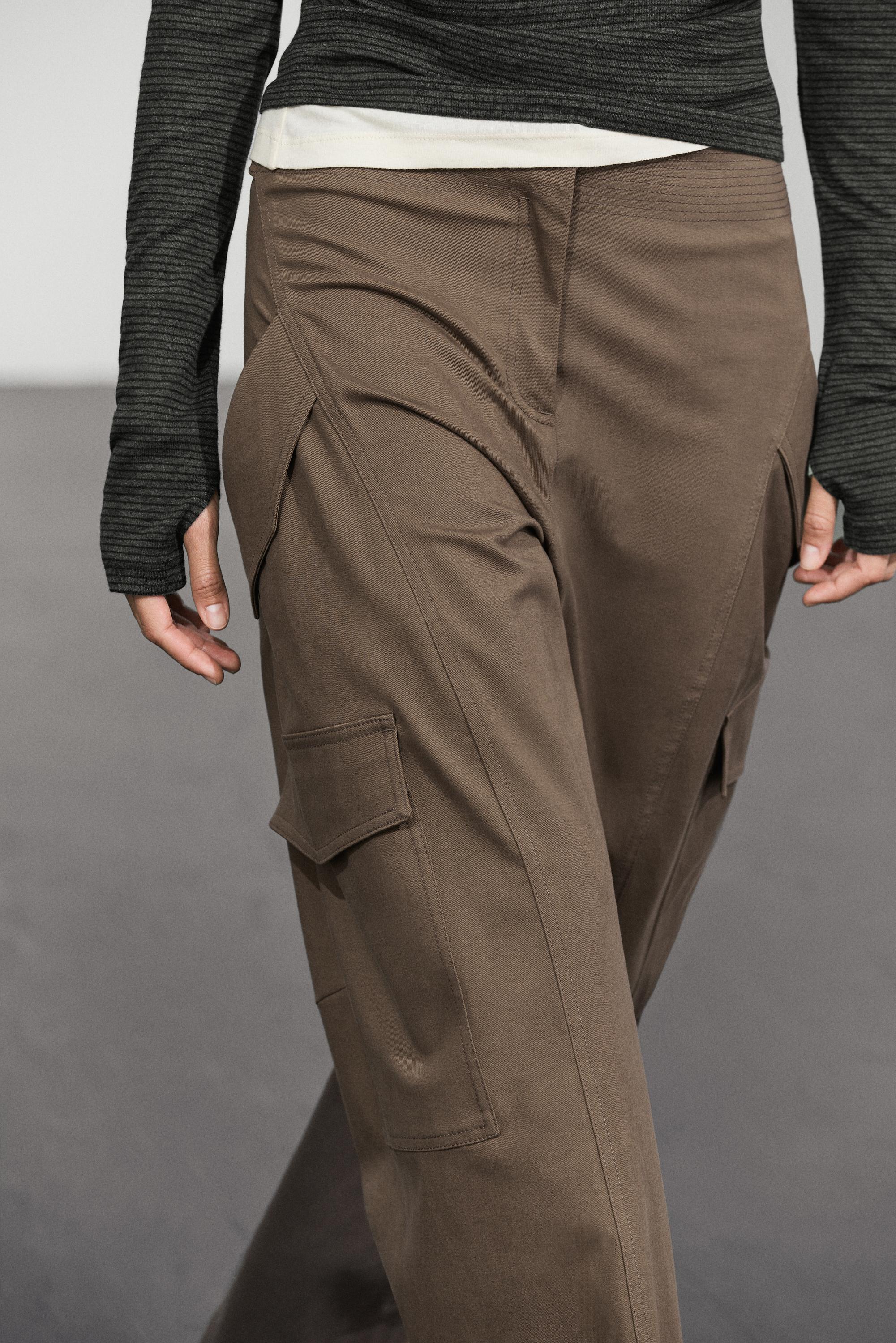 Pantalon cargo en coton mélangé